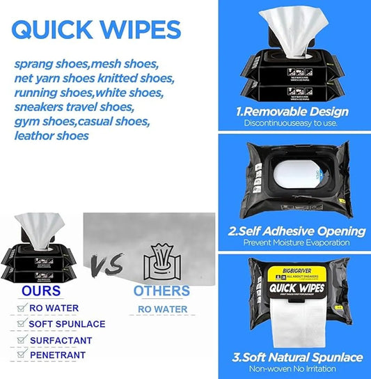 Sneaker, Sandal and Shoes Wipes – Instant Clean, Anytime, Anywhere! (80-Pack)
